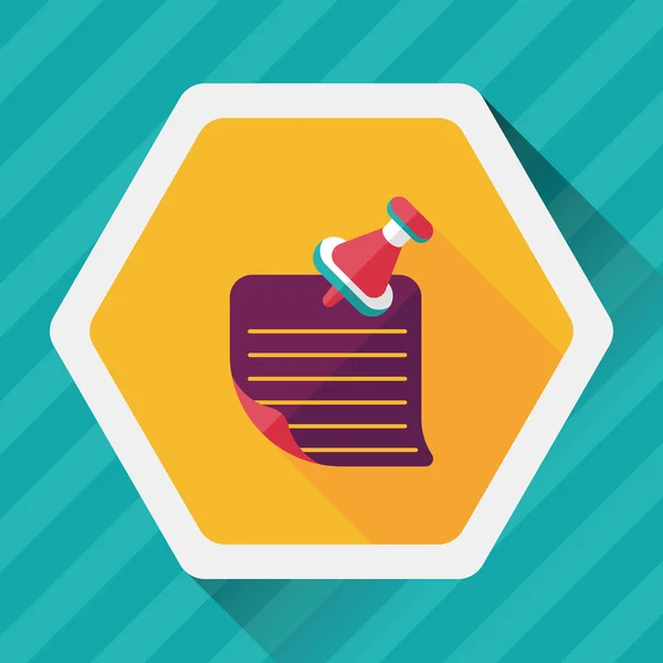 Note paper flat icon with long shadow, eps10 — стоковый вектор