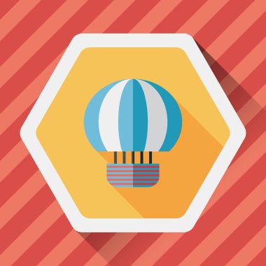 sıcak hava balonu uzun gölge düz simgesiyle