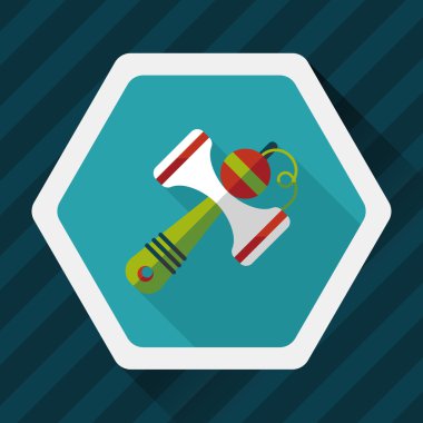 oyuncak çekiç düz simgesi ile uzun gölge, eps10