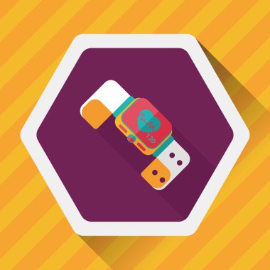 Uzun Gölge, eps10 ile kalp hızı spor seyretmek düz simgesi