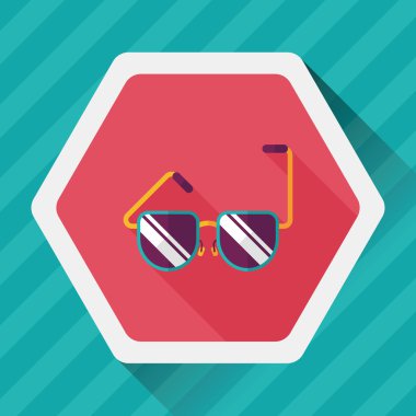 uzun gölge güneş gözlüğü düz simgesi