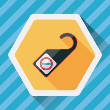 işaret, uzun gölge ile düz simgesi rahatsız etmeyin