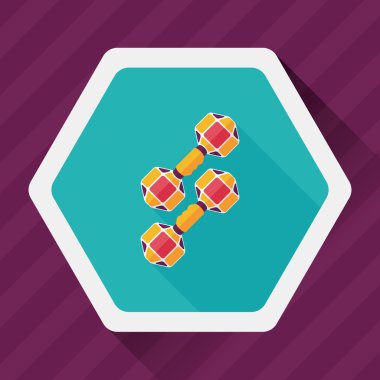 Dumbbell düz simgesi ile uzun gölge, eps10