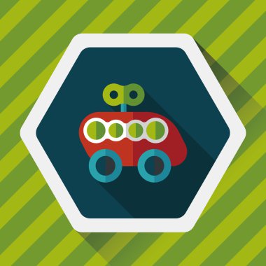 oyuncak araba uzun gölge düz simgesiyle