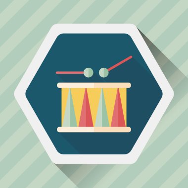 Uzun Gölge, eps10 davul düz simgesi