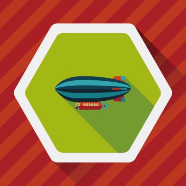 Zeplin uzun gölge düz simgesi