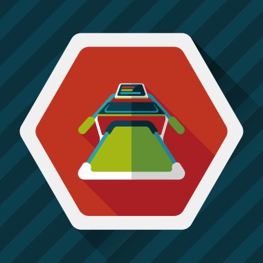 koşu bandı uzun gölge, eps10 düz simgesi