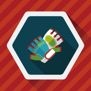 Uzun Gölge, eps10 ile Bisiklet eldivenleri düz simgesi