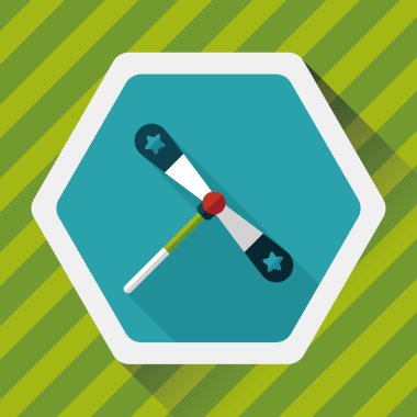 uzun gölge ile bıçaklar pervane oyuncak düz simgesi