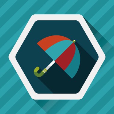 şemsiye uzun gölge düz simgesi