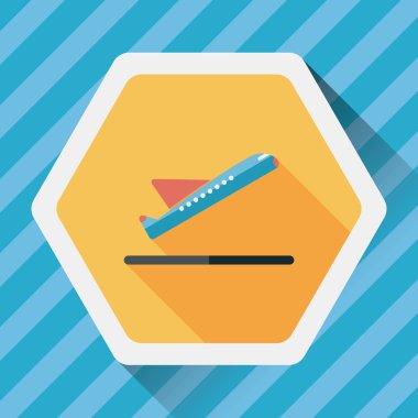 uzun gölge ile uçak düz simgesi