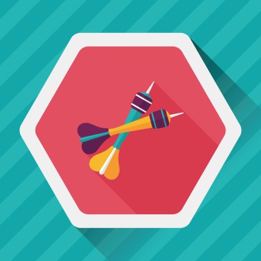 Dart düz simgesi ile uzun gölge, eps10