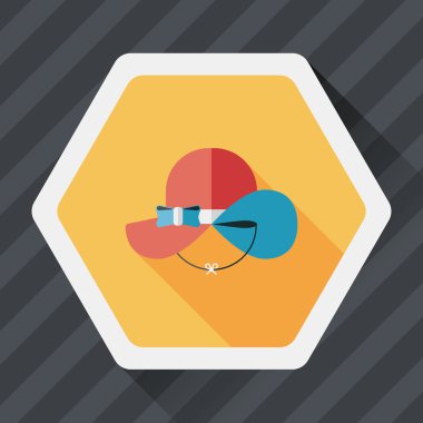 kadın şapka uzun gölge düz simgesiyle