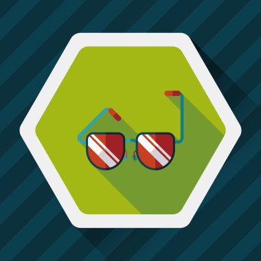 uzun gölge güneş gözlüğü düz simgesi