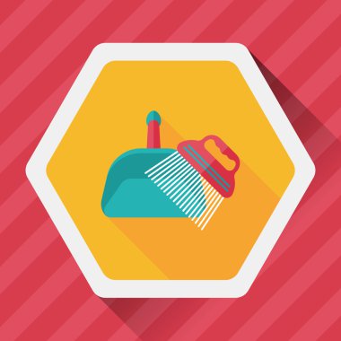 Uzun Gölge, eps10 ile evde beslenen hayvan köpek süpürge düz simgesi