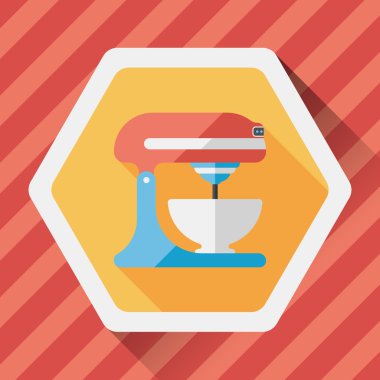 Uzun Gölge, eps10 ile mutfak eşyaları elektronik çırpıcı düz simgesi