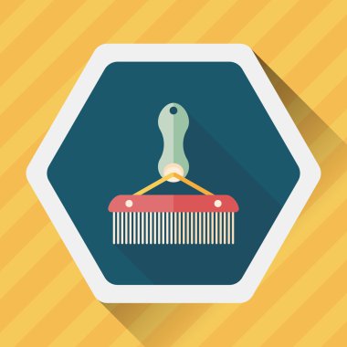 Uzun Gölge, eps10 ile evde beslenen hayvan köpek fırça düz simgesi