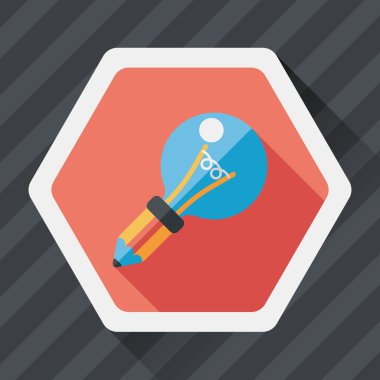 ampul uzun gölge, eps10 düz simgesi