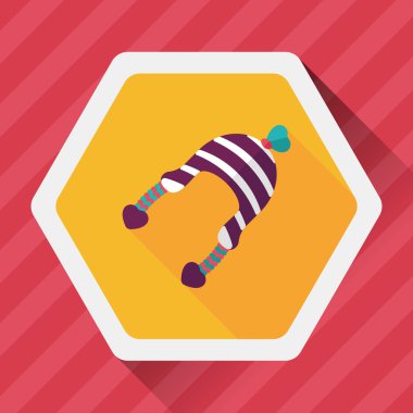 Sevgililer günü kış şapka düz simgesiyle uzun gölge, eps10