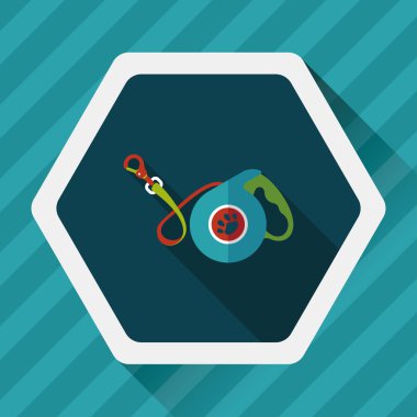 Evcil köpek uzun gölgeli düz simge, eps10