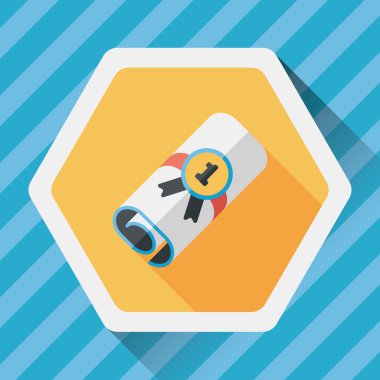 Uzun Gölge, eps10 ile Diploma düz simgesi