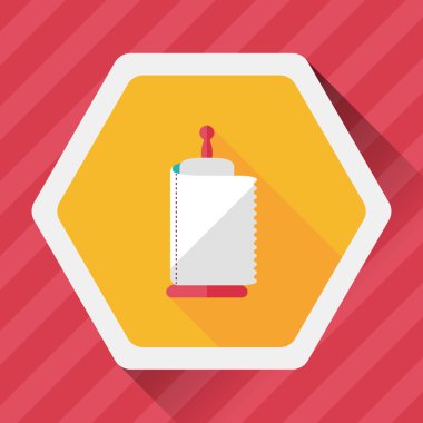 Uzun Gölge, eps10 ile mutfak eşyaları kağıt düz simgesi