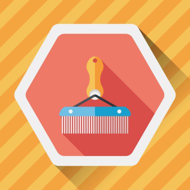 Uzun Gölge, eps10 ile evde beslenen hayvan köpek fırça düz simgesi