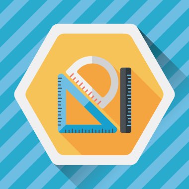 Cetvel uzun gölge, eps10 düz simgesi