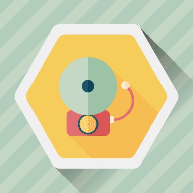 Alarm zili uzun gölge, eps10 düz simgesiyle