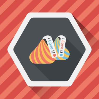 Uzun Gölge, eps10 ile Sevgililer günü çikolata düz simgesi