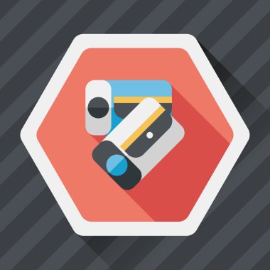 kalem kalemtıraş düz simgesi ile uzun gölge, eps10