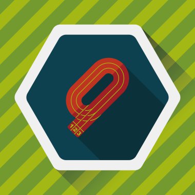 Pist düz simgesi ile uzun gölge, eps10