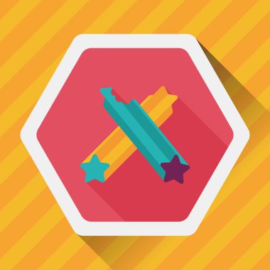 Evde beslenen hayvan köpek diş kemik düz simgesi uzun gölge, eps10 ile temizlik