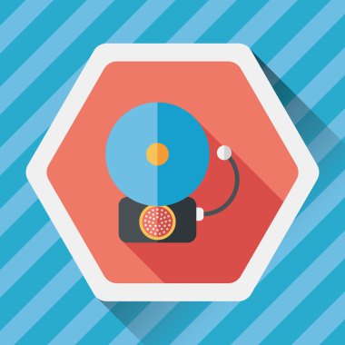 Alarm zili uzun gölge, eps10 düz simgesiyle