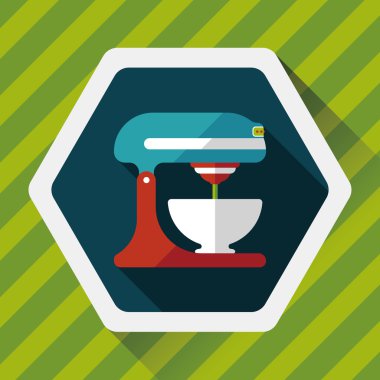 Uzun Gölge, eps10 ile mutfak eşyaları elektronik çırpıcı düz simgesi