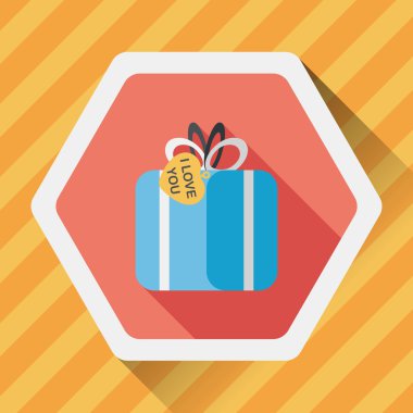 Uzun Gölge, eps10 Sevgililer günü hediyesi düz simgesiyle