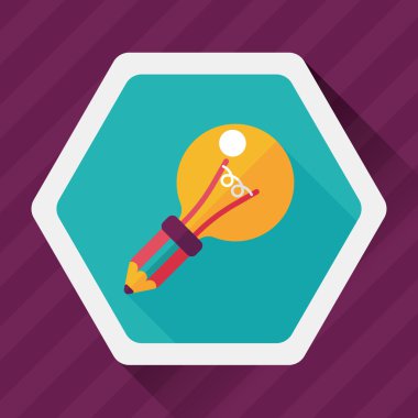 ampul uzun gölge, eps10 düz simgesi