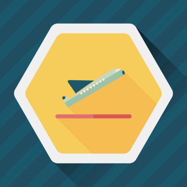 uzun gölge ile uçak düz simgesi