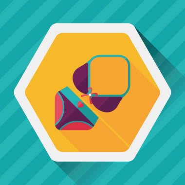 Yüzme uygun uzun gölge ile düz simgesi