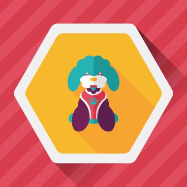 Uzun Gölge, eps10 ile evde beslenen hayvan köpek düz simgesi