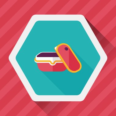 kapsayıcı düz simgesi uzun gölge, eps1 ile koruma mutfak eşyaları