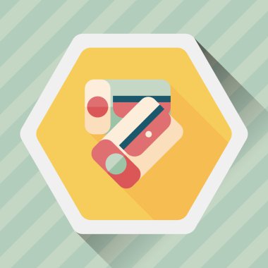 kalem kalemtıraş düz simgesi ile uzun gölge, eps10