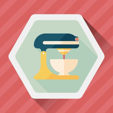 Uzun Gölge, eps10 ile mutfak eşyaları elektronik çırpıcı düz simgesi