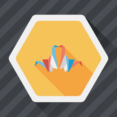 Sevgililer sevgilisi kağıt kuş düz simgesi ile uzun gölge, eps1