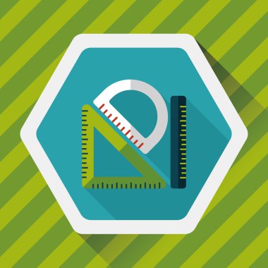 Cetvel uzun gölge, eps10 düz simgesi