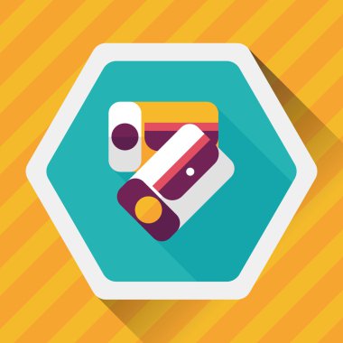 kalem kalemtıraş düz simgesi ile uzun gölge, eps10