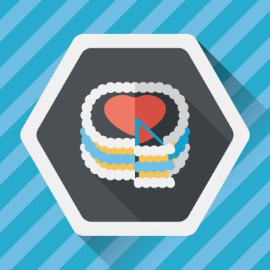 Uzun Gölge, eps10 ile Sevgililer günü pastası düz simgesi