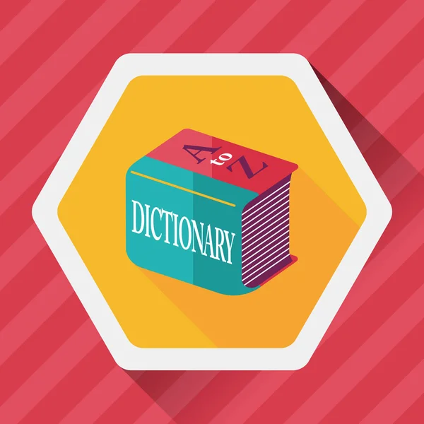 Dictionary flat icon with long shadow, eps10 — стоковый вектор