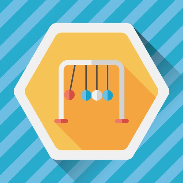 Newton 's Cradle flat icon with long shadow, eps10 — стоковый вектор