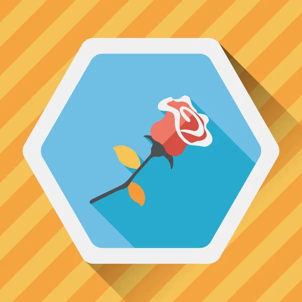 Valentýn květinové ploché ikony s dlouhým stínem, eps10 — Stockový vektor